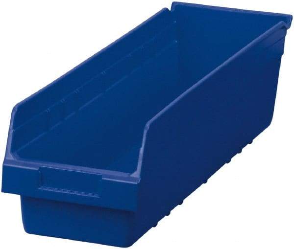 Akro-Mils - 23-5/8" Deep, Blue Polymer Hopper Shelf Bin - 6" High x 6-5/8" Wide x 23-5/8" Long - Best Tool & Supply