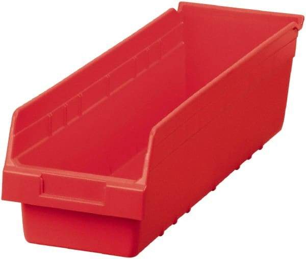 Akro-Mils - 23-5/8" Deep, Red Polymer Hopper Shelf Bin - 6" High x 6-5/8" Wide x 23-5/8" Long - Best Tool & Supply