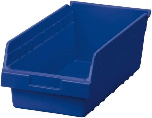 Akro-Mils - 17-7/8" Deep, Blue Polymer Hopper Shelf Bin - 6" High x 8-3/8" Wide x 17-7/8" Long - Best Tool & Supply