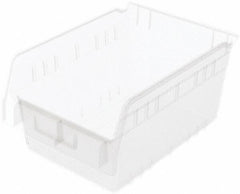 Akro-Mils - 11-5/8" Deep, Clear Polymer Hopper Shelf Bin - 6" High x 8-3/8" Wide x 11-5/8" Long - Best Tool & Supply