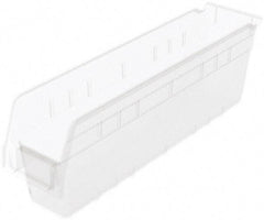 Akro-Mils - 17-7/8" Deep, Clear Polymer Hopper Shelf Bin - 6" High x 4-1/8" Wide x 17-7/8" Long - Best Tool & Supply