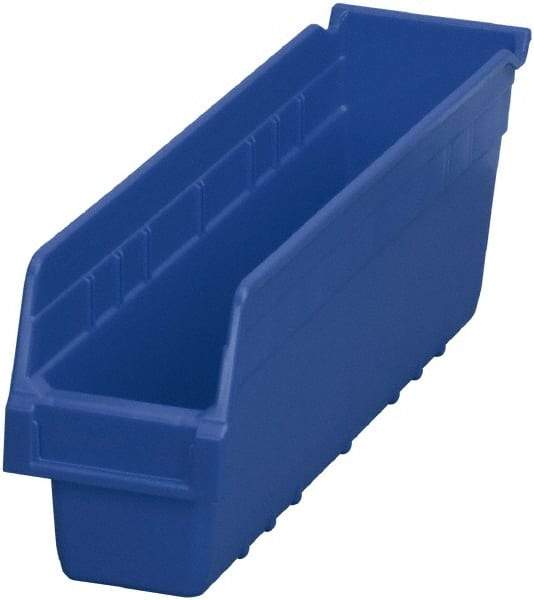 Akro-Mils - 17-7/8" Deep, Blue Polymer Hopper Shelf Bin - 6" High x 4-1/8" Wide x 17-7/8" Long - Best Tool & Supply