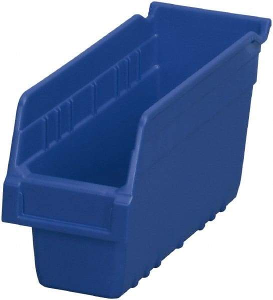 Akro-Mils - 11-5/8" Deep, Blue Polymer Hopper Shelf Bin - 6" High x 4-1/8" Wide x 11-5/8" Long - Best Tool & Supply