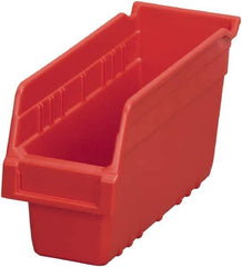 Akro-Mils - 11-5/8" Deep, Red Polymer Hopper Shelf Bin - 6" High x 4-1/8" Wide x 11-5/8" Long - Best Tool & Supply