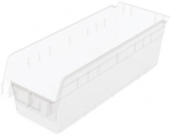 Akro-Mils - 17-7/8" Deep, Clear Polymer Hopper Shelf Bin - 6" High x 6-5/8" Wide x 17-7/8" Long - Best Tool & Supply