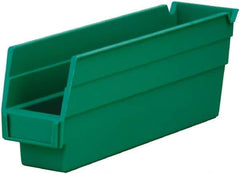 Akro-Mils - 54 Lb. Load Capacity, 11-5/8" Deep, Green Hopper Shelf Bin - 4" High x 2-3/4" Wide x 11-5/8" Long - Best Tool & Supply