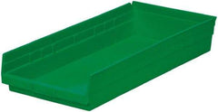 Akro-Mils - 513 Lb. Load Capacity, 23-5/8" Deep, Green Hopper Shelf Bin - 4" High x 11-1/8" Wide x 23-5/8" Long - Best Tool & Supply