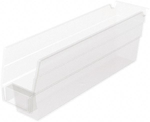 Akro-Mils - 54 Lb. Load Capacity, 11-5/8" Deep, Clear Hopper Shelf Bin - 4" High x 2-3/4" Wide x 11-5/8" Long - Best Tool & Supply