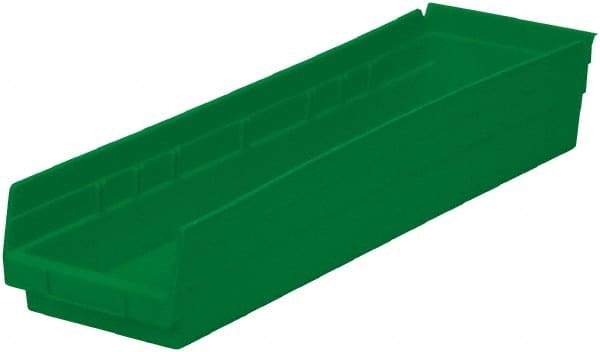 Akro-Mils - 321 Lb. Load Capacity, 23-5/8" Deep, Green Hopper Shelf Bin - 4" High x 6-5/8" Wide x 23-5/8" Long - Best Tool & Supply