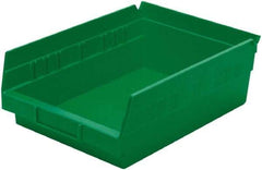 Akro-Mils - 138 Lb. Load Capacity, 11-5/8" Deep, Green Hopper Shelf Bin - 4" High x 8-3/8" Wide x 11-5/8" Long - Best Tool & Supply