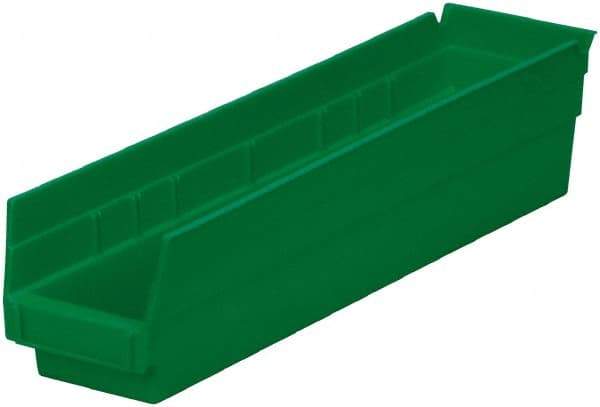 Akro-Mils - 123 Lb. Load Capacity, 17-7/8" Deep, Green Hopper Shelf Bin - 4" High x 4-1/8" Wide x 17-7/8" Long - Best Tool & Supply