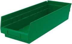 Akro-Mils - 176 Lb. Load Capacity, 17-7/8" Deep, Green Hopper Shelf Bin - 4" High x 6-5/8" Wide x 17-7/8" Long - Best Tool & Supply