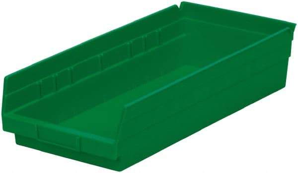 Akro-Mils - 214 Lb. Load Capacity, 17-7/8" Deep, Green Hopper Shelf Bin - 4" High x 8-3/8" Wide x 17-7/8" Long - Best Tool & Supply