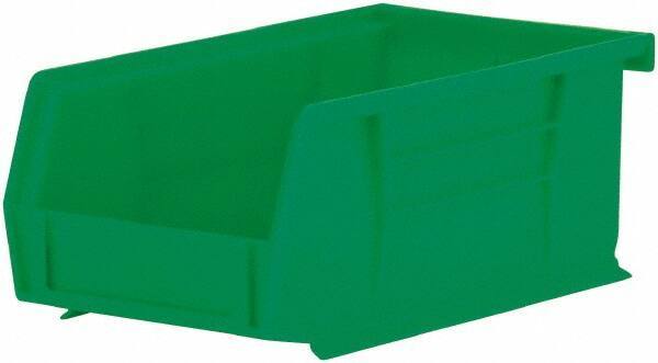 Akro-Mils - 10 Lb. Load Capacity, 7-3/8" Deep, Green Polymer Hopper Stacking Bin - 3" High x 4-1/8" Wide x 7-3/8" Long - Best Tool & Supply