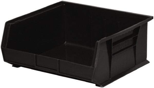 Akro-Mils - 75 Lb. Load Capacity, 14-3/4" Deep, Black Polymer Hopper Stacking Bin - 7" High x 16-1/2" Wide x 14-3/4" Long - Best Tool & Supply