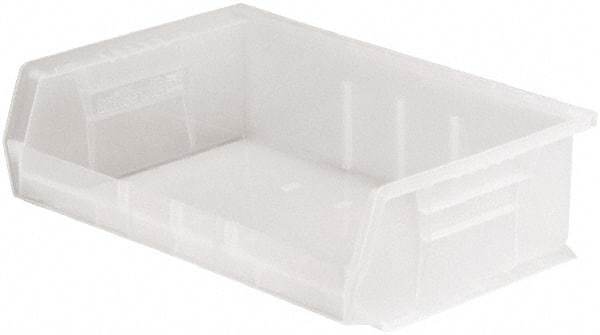 Akro-Mils - 60 Lb. Load Capacity, 10-7/8" Deep, Clear Polymer Hopper Stacking Bin - 5" High x 16-1/2" Wide x 10-7/8" Long - Best Tool & Supply