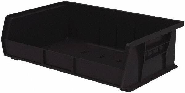 Akro-Mils - 60 Lb. Load Capacity, 10-7/8" Deep, Black Polymer Hopper Stacking Bin - 5" High x 16-1/2" Wide x 10-7/8" Long - Best Tool & Supply