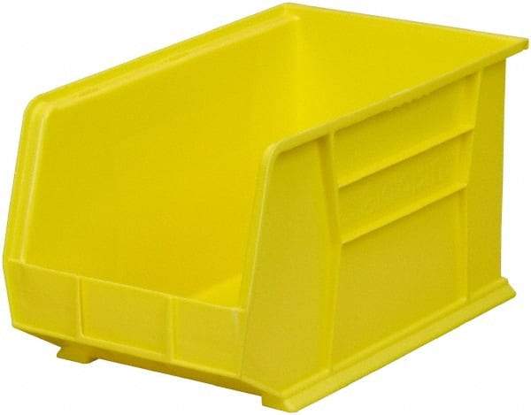 Akro-Mils - 60 Lb. Load Capacity, 18" Deep, Yellow Polymer Hopper Stacking Bin - 10" High x 11" Wide x 18" Long - Best Tool & Supply