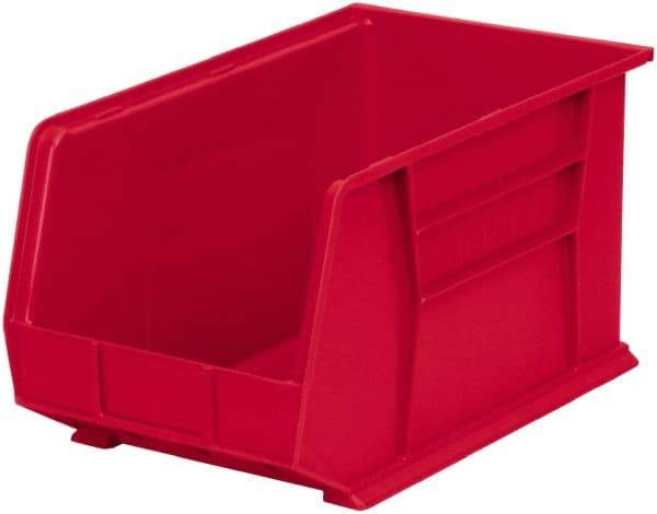 Akro-Mils - 60 Lb. Load Capacity, 18" Deep, Red Polymer Hopper Stacking Bin - 10" High x 11" Wide x 18" Long - Best Tool & Supply