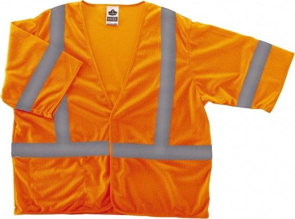 Ergodyne - Size 2X/3XL High Visibility Orange Mesh General Purpose Vest - 52 to 58" Chest, ANSI/ISEA 107, Hook & Loop Closure, 1 Pocket, Polyester - Best Tool & Supply