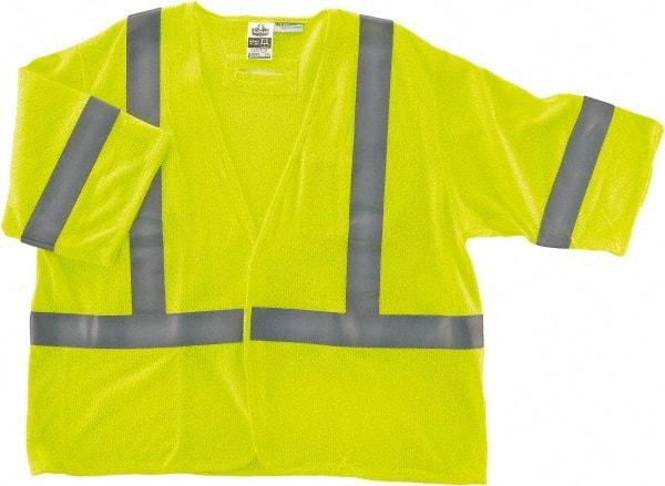 Ergodyne - Size 2X/3XL Flame Resistant/Retardant Lime Mesh General Purpose Vest - 52 to 58" Chest, ANSI/ISEA 107, Hook & Loop Closure, 2 Pockets, Polyester - Best Tool & Supply