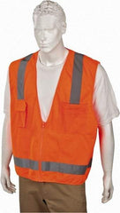 Ergodyne - Size L/XL High Visibility Orange Mesh/Solid Surveyor's Vest - 44 to 52" Chest, ANSI/ISEA 107, Zipper Closure, 4 Pockets, Polyester - Best Tool & Supply