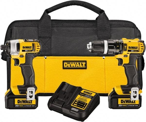 DeWALT - 20 Volt Cordless Tool Combination Kit - Includes 1/2" Hammer Drill & 1/4" Impact Driver, Lithium-Ion Battery Included - Best Tool & Supply