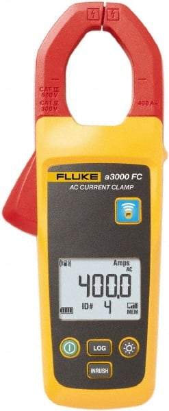 Fluke - FLK-A3000 FC, CAT III, Digital True RMS Wireless Clamp Meter with 1.3386" Clamp On Jaws - 400 AC Amps, Measures Current - Best Tool & Supply