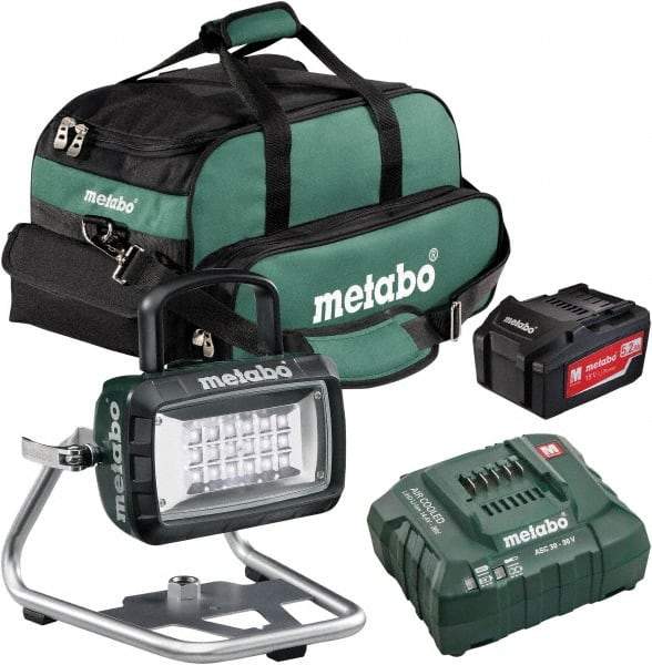 Metabo - 18 Volts, 2600 Lumens, Cordless Work Light - Green/Black, 7 hr Run Time - Best Tool & Supply