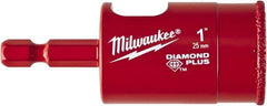 Milwaukee Tool - 1" Diam, 1-1/2" Cutting Depth, Hole Saw - Diamond Grit Saw, Continuous Edge - Best Tool & Supply