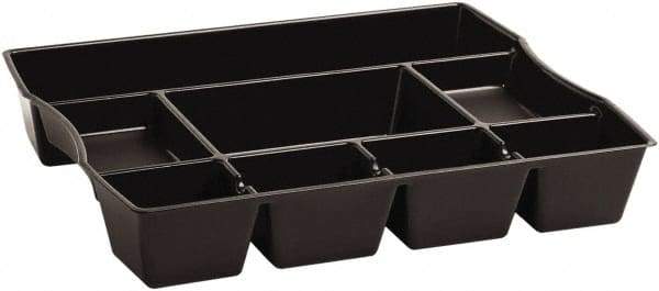 Rubbermaid - 8 Compartment, 14.86 Inch Wide x 11.88 Inch Deep x 2-1/2 Inch High, Drawer Organizer - Plastic, Black - Best Tool & Supply