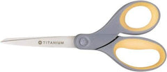 Ability One - 4" LOC, 7" OAL Titanium Scissors - Ambidextrous, Straight Handle, For Sticky Residues - Best Tool & Supply