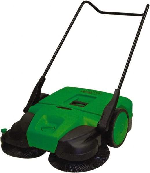 Bissell - 38" Sweeping Width, Triple Brush Walk Behind Sweeper - Manual Push, 1.76 Cu Ft Capacity - Best Tool & Supply