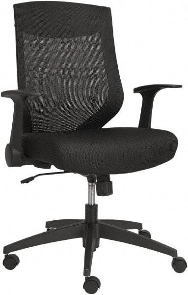 ALERA - 36-5/8 to 42-7/8" High Mid Back Chair - 26" Wide x 22-1/2" Deep, Fabric Mesh Seat, Black - Best Tool & Supply