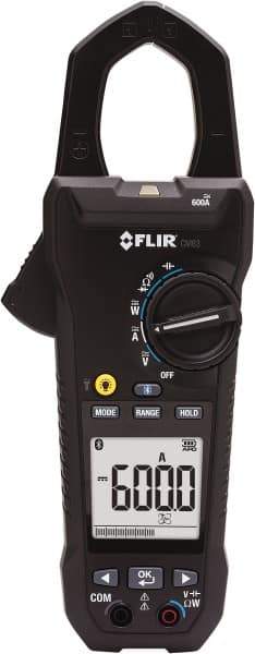 FLIR - CM83-NIST, CAT IV, Digital True RMS Wireless Clamp Meter with 1.45" Clamp On Jaws - 1000 VAC/VDC, 600 AC/DC Amps, Measures Voltage, Capacitance, Current, Frequency, Resistance - Best Tool & Supply