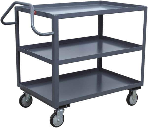 Jamco - 1,200 Lb Capacity, 24" Wide x 36" Long x 35" High Heavy Duty Service Cart - 3 Shelf, Steel - Best Tool & Supply