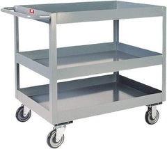 Jamco - 1,200 Lb Capacity, 48" Wide x 24" Long x 39" High Deep Shelf Cart - 3 Shelf, Steel - Best Tool & Supply