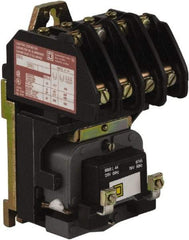 Square D - No Enclosure, 4 Pole, Electrically Held Lighting Contactor - 20 A (Tungsten), 30 A (Fluorescent), 208 VAC at 60 Hz, 4NO Contact Configuration - Best Tool & Supply