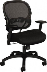 Basyx - 41-3/4" High Mid Back Chair - 27-3/8" Wide x 26-3/8" Deep, Padded Mesh Seat, Black - Best Tool & Supply