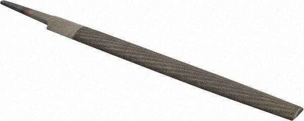 PFERD - 8" Long, Second Cut, Half Round American-Pattern File - Double Cut, 0.22" Overall Thickness, Tang - Best Tool & Supply