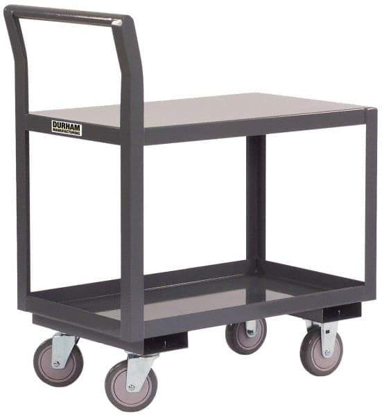 Durham - 2,000 Lb Capacity, 24-1/4" Wide x 51" Long x 38-3/4" High Standard Utility Cart - 2 Shelf, Steel - Best Tool & Supply