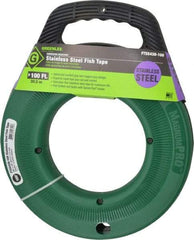 Greenlee - 100 Ft. Long x 1/8 Inch Wide, 0.045 Inch Thick, Stainless Steel Fish Tape - 400 Lb. Pulling Strength, Includes Case - Best Tool & Supply