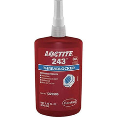 Loctite - 250 mL Bottle, Blue, Medium Strength Liquid Threadlocker - Series 243, 24 hr Full Cure Time, Hand Tool, Heat Removal - Best Tool & Supply