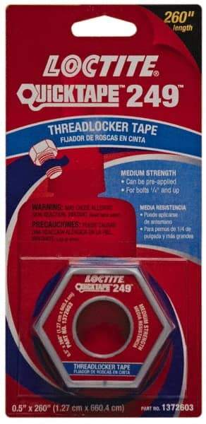 Loctite - Blue, Medium Strength Tape Threadlocker - Series 249, 24 hr Full Cure Time, Hand Tool, Heat Removal - Best Tool & Supply