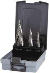 Hertel - 1/8 to 3/4", 118° Point, Bright Finish, High Speed Steel Step Drill Bit Set - Best Tool & Supply