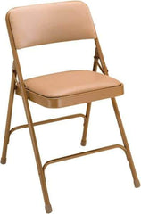 NPS - 18-3/4" Wide x 20-1/4" Deep x 29-1/2" High, Vinyl Folding Chair with Vinyl Padded Seat - French Beige - Best Tool & Supply