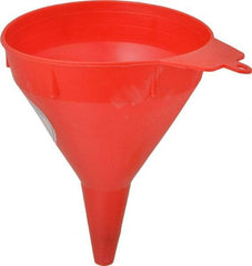 Funnel King - 1 pt Capacity Polyethylene Funnel - 4-1/2" Mouth OD, 1/2" Tip OD, 2-1/4" Straight Spout, Red - Best Tool & Supply