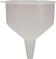 Funnel King - 144 oz Capacity Polyethylene Funnel - 9" Mouth OD, 1-1/8" Tip OD, 3-1/2" Straight Spout, Natural - Best Tool & Supply