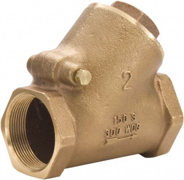 Legend Valve - 1-1/4" Lead Free Bronze Check Valve - Y-Pattern, FNPT x FNPT, 300 WOG - Best Tool & Supply