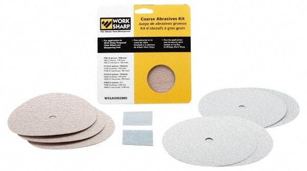 Work Sharp - 6 Inch Outside Diameter 9 Piece Abrasives Kit - P80, P120, P220, P400 Grit, Work Sharp 2000 and 3000 Machine Compatible - Best Tool & Supply